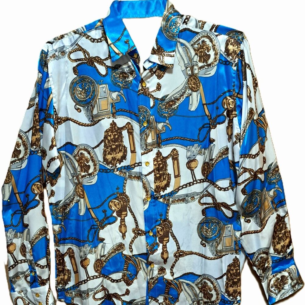 Mens Shiny Disco Club Shirt XXL